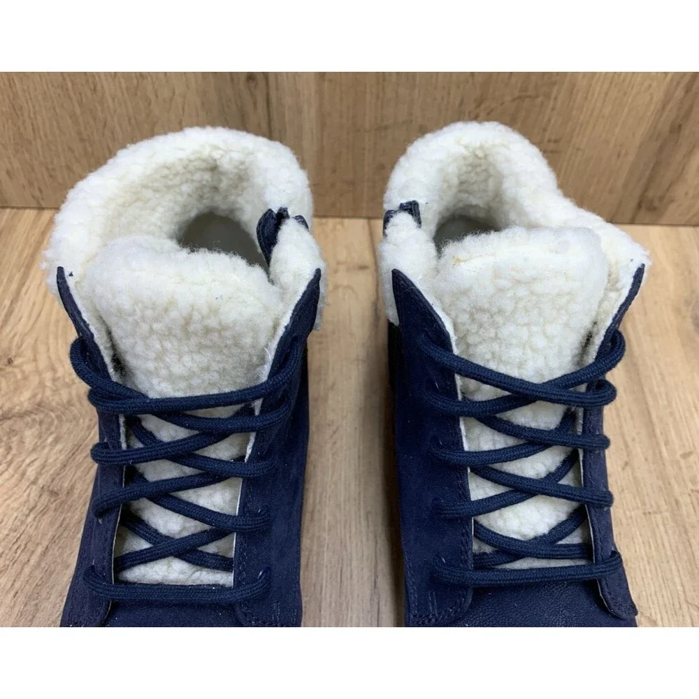 Cloudsteppers By Clarks Boots Step Flow Jay Faux Lined  Zip Lace Up Navy  10 M